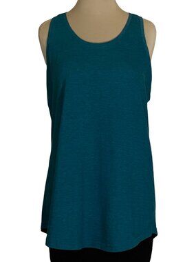 Tek Gear DryTek Racerback Tank Top Womens L Teal Blue Green Yoga